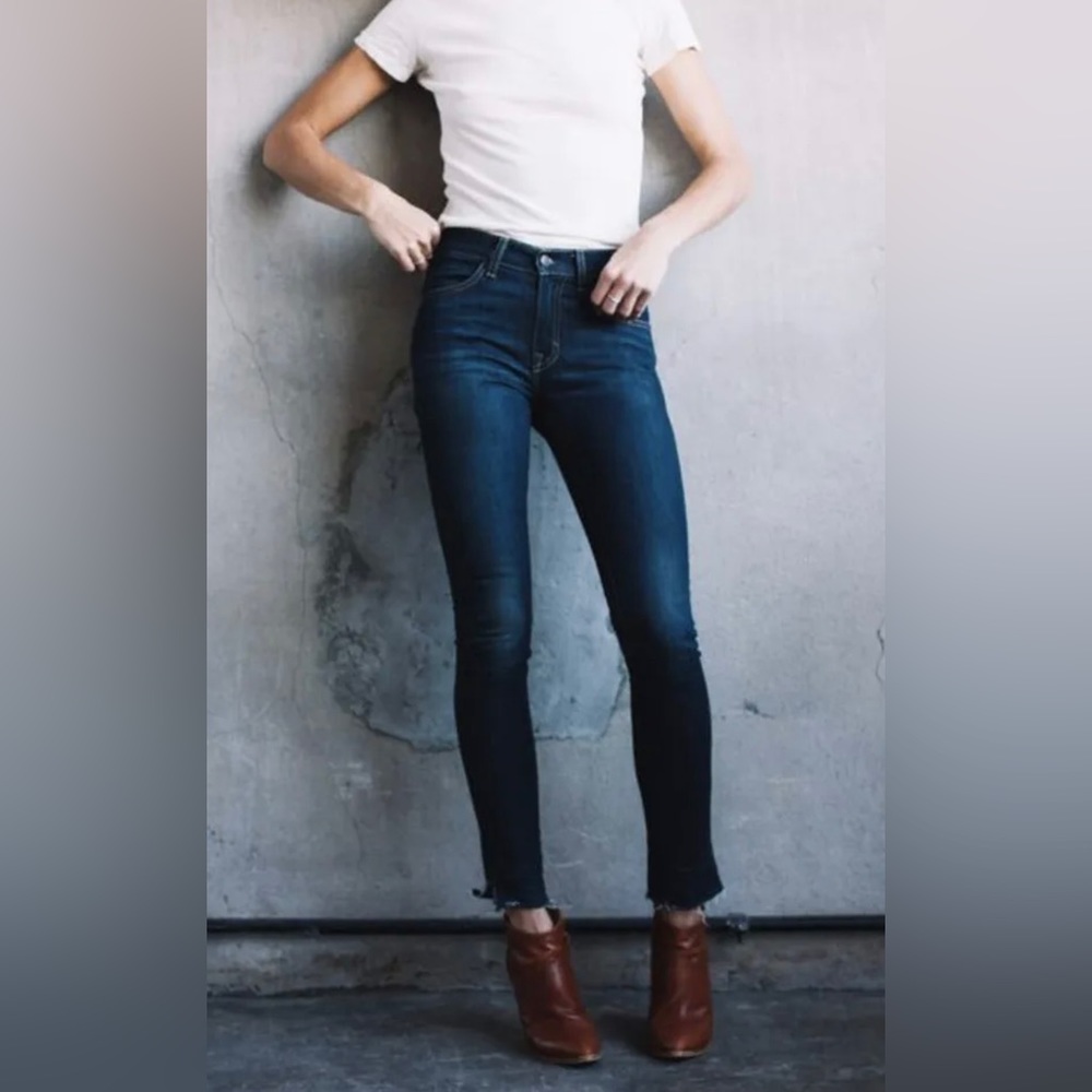 Imogene & Willie Women’s Size 23 Skinny Dark Wash Frayed Hem Made In Usa ￼